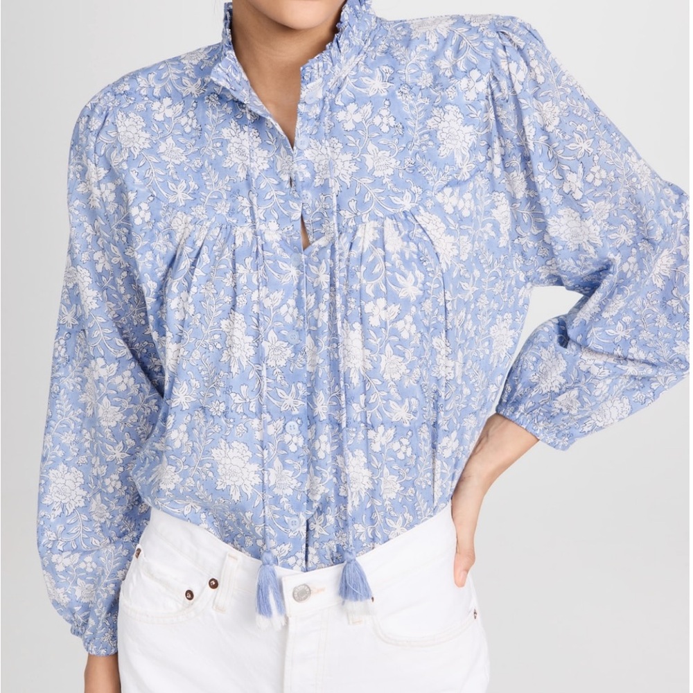 Floral Blue Blouse